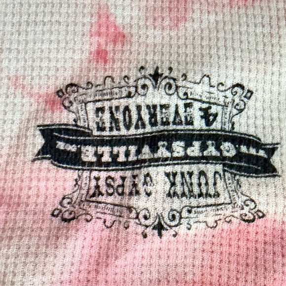 Junk Gypsy Mama Tried Women's Red/Pink Tie-Dye Long Sleeve Tee. - Picture 9 of 9